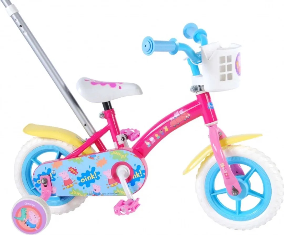 Nickelodeon Peppa Pig Kinderfiets 10 Inch - Roze/Blauw - afbeelding 5 van 6