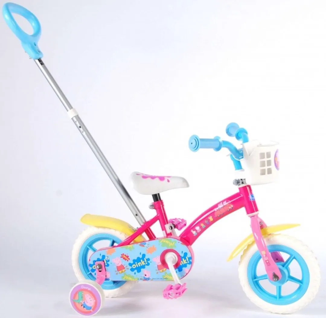 Nickelodeon Peppa Pig Kinderfiets 10 Inch - Roze/Blauw - afbeelding 4 van 6