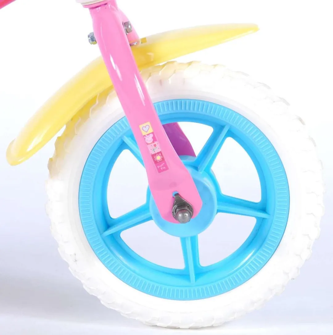 Nickelodeon Peppa Pig Kinderfiets 10 Inch - Roze/Blauw - afbeelding 2 van 6