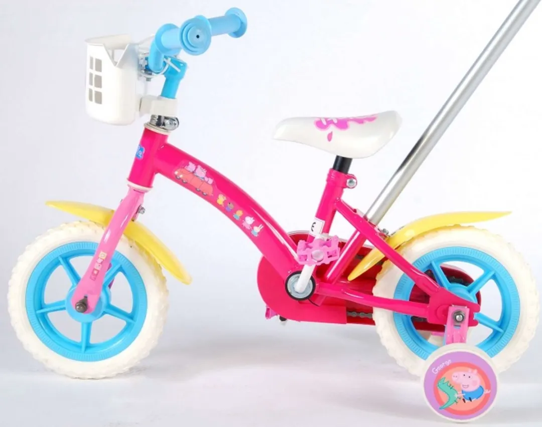 Nickelodeon Peppa Pig Kinderfiets 10 Inch - Roze/Blauw - afbeelding 3 van 6