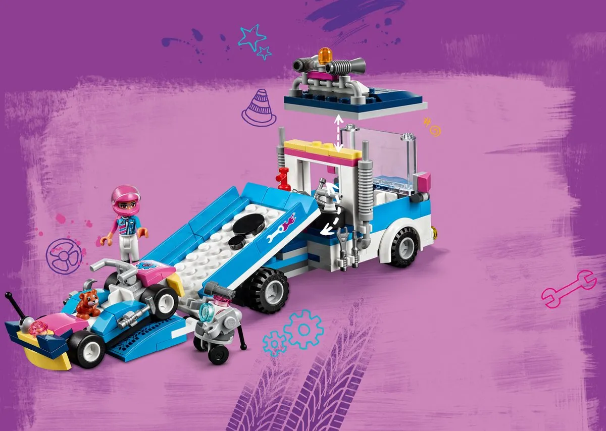 LEGO Friends Kart Onderhouds- en Reparatietruck 41348 - Paars