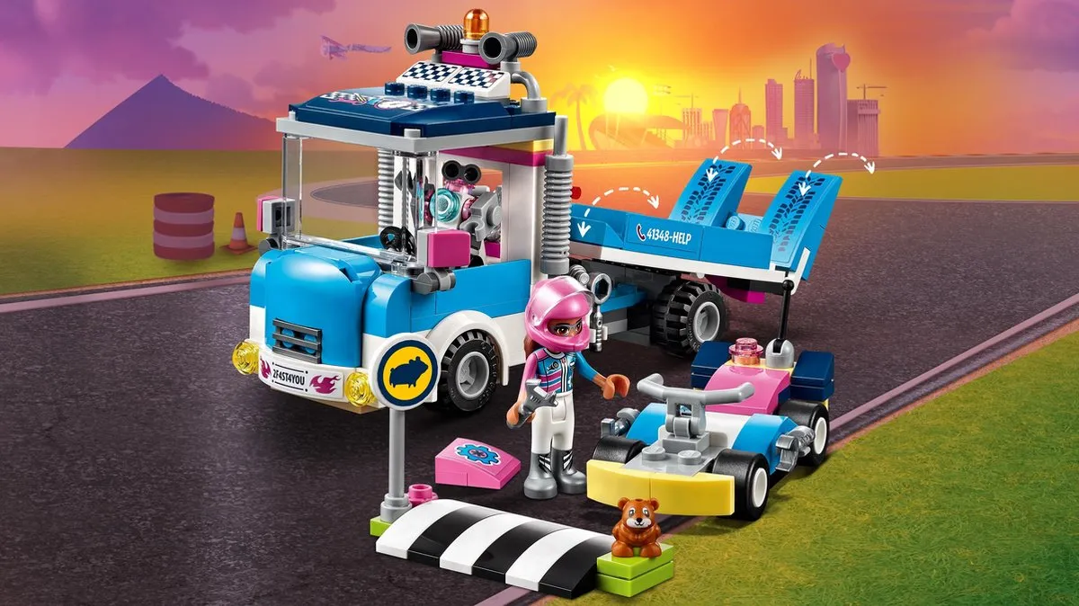 LEGO Friends Kart Onderhouds- en Reparatietruck 41348 - Paars