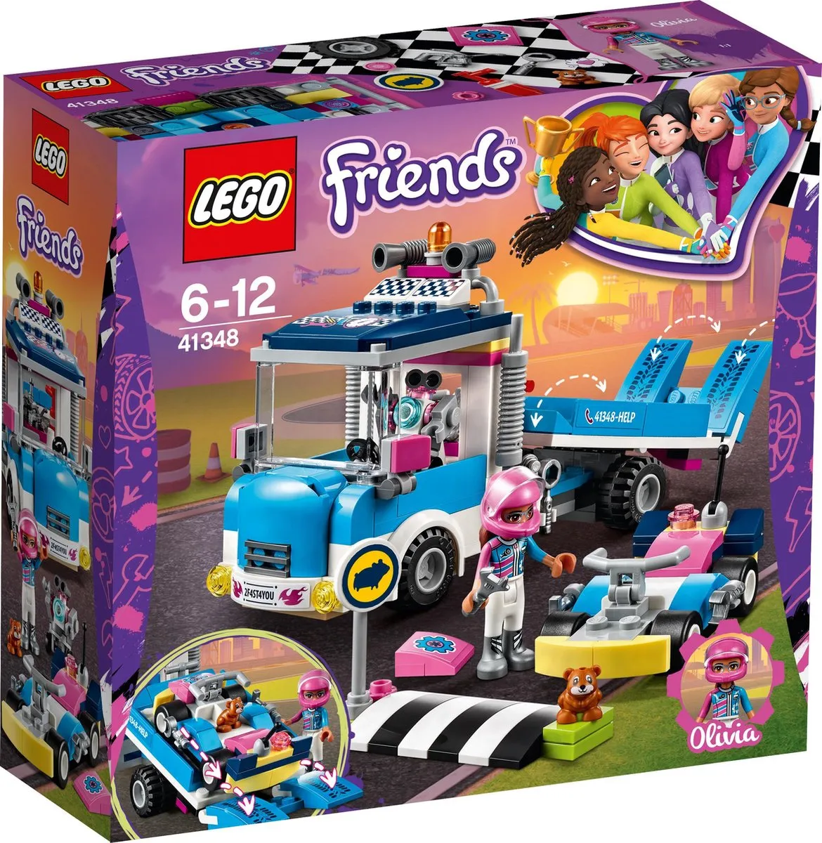 LEGO Friends Kart Onderhouds- en Reparatietruck 41348