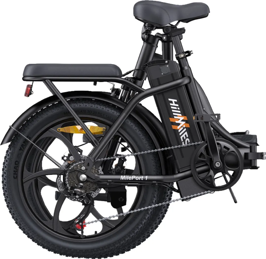 Hillmiles MilePort 1 Elektrische fiets - Actieradius 60km - Verwijderbare batterij 36V13Ah - Motor 250W - Shimano 7 versnellingen - 20 Inch opvouwbare City Commuter E-Bike - Zwart