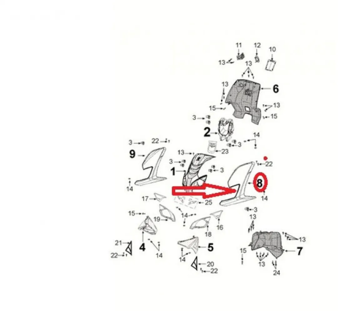 Peugeot 50 Speedfight 4 Tablier AV Gauche - Grijs