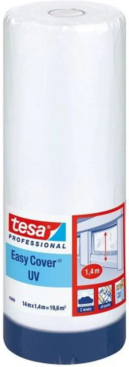 Tesa Easy Cover 4369 UV Afdekfolie 14m x 1.4m - Transparant