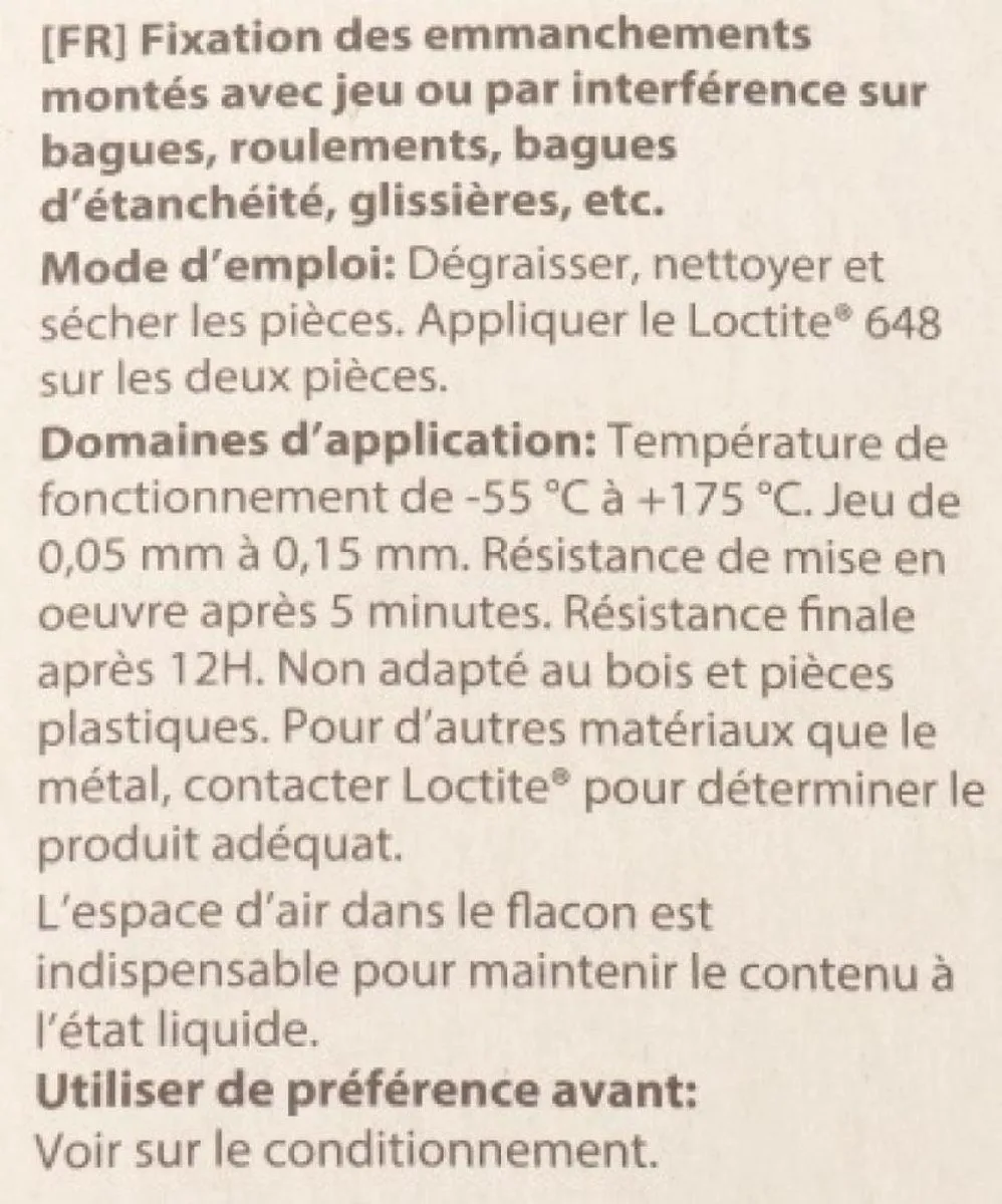 Loctite 648 Cilindrisch Bevestigingsmiddel - 5 ml - Groen - afbeelding 6 van 6