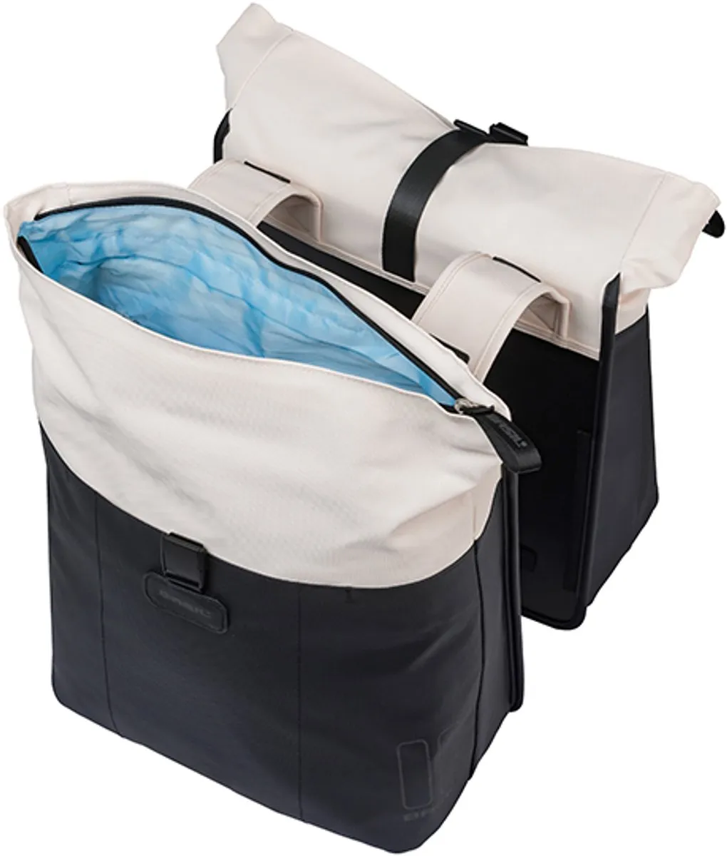 Basil Vive Dubbele Fietstas 35L - Zwart/Wit