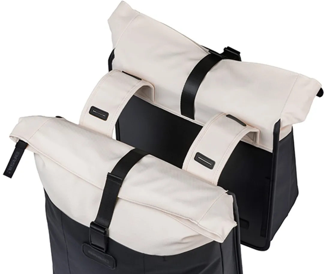 Basil Vive Dubbele Fietstas 35L - Zwart/Wit