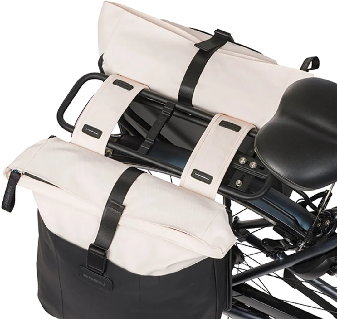 Basil Vive Dubbele Fietstas 35L - Zwart/Wit