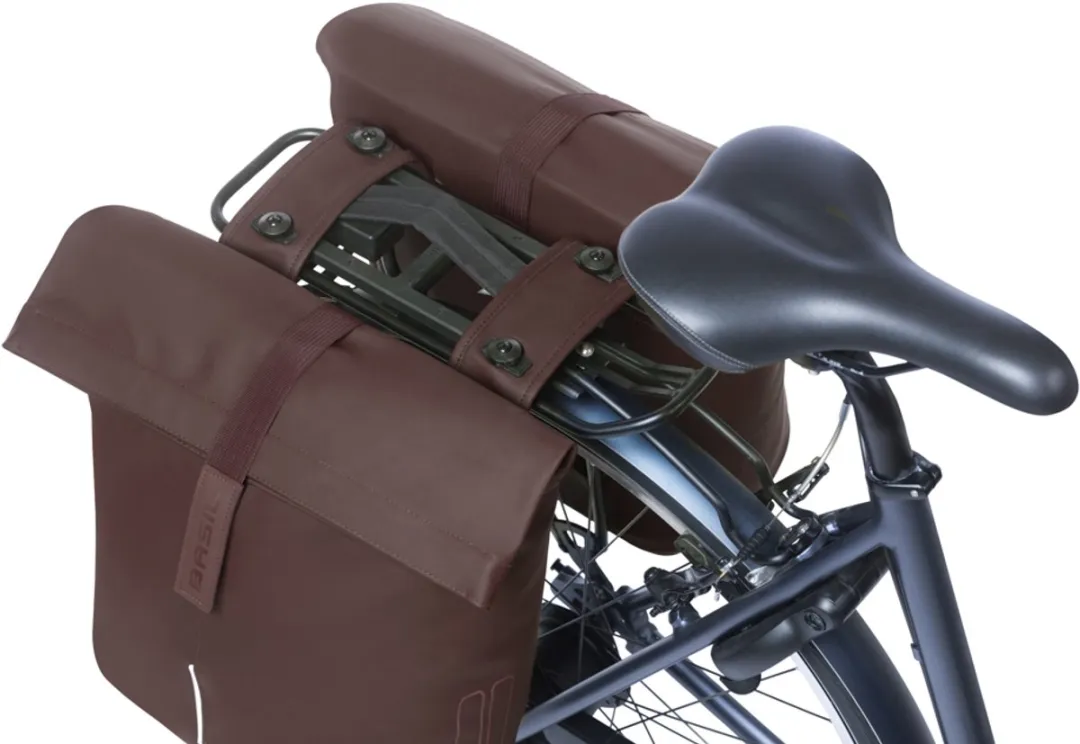 Basil City Dubbele Fietstas 32L - Roasted Brown - MIK Adapterplaat - afbeelding 6 van 6
