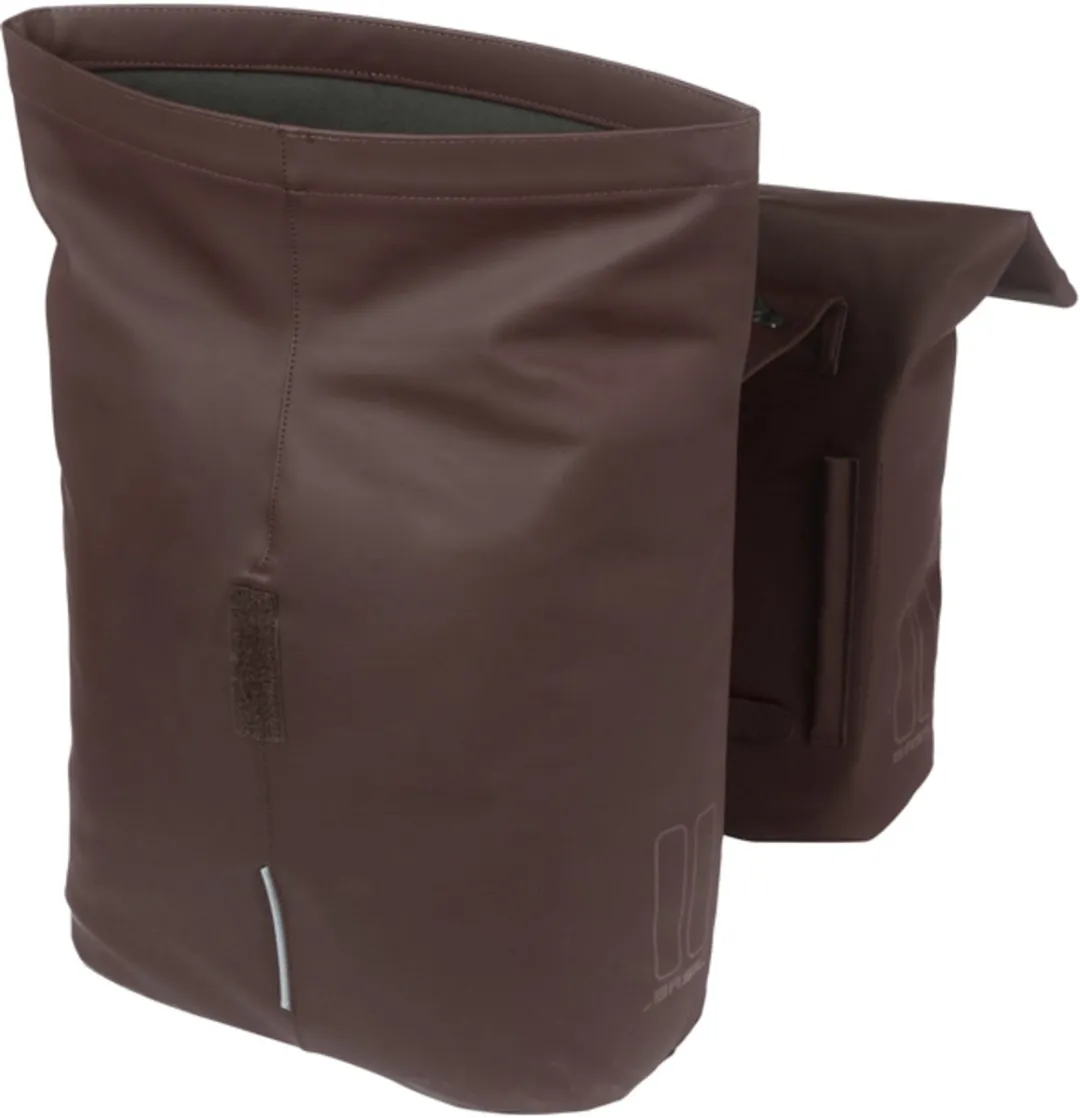 Basil City Dubbele Fietstas 32L - Roasted Brown - MIK Adapterplaat