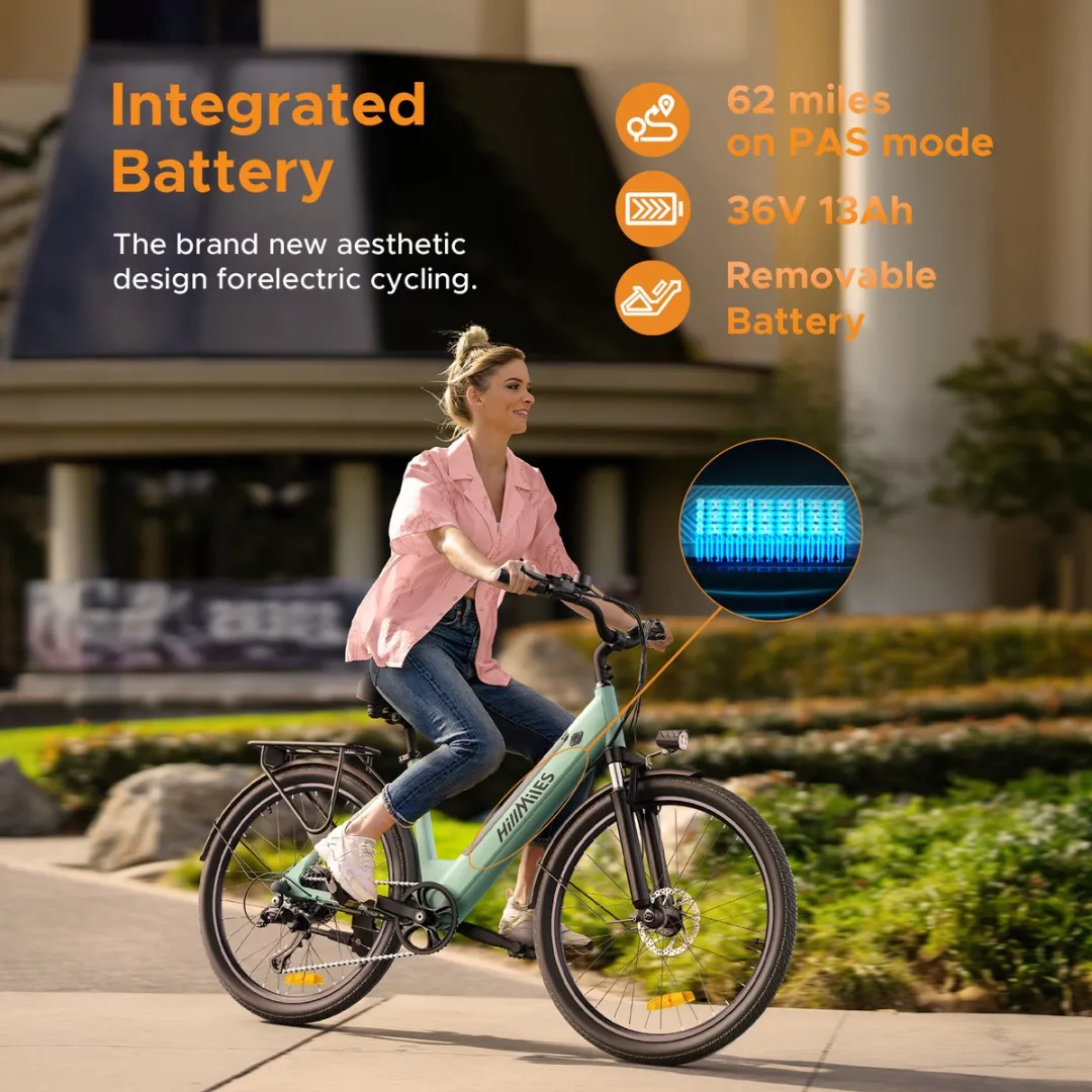 HillMiles Milecity 1 Elektrische Fiets 250W - 80km Actieradius - 26 Inch Grijs