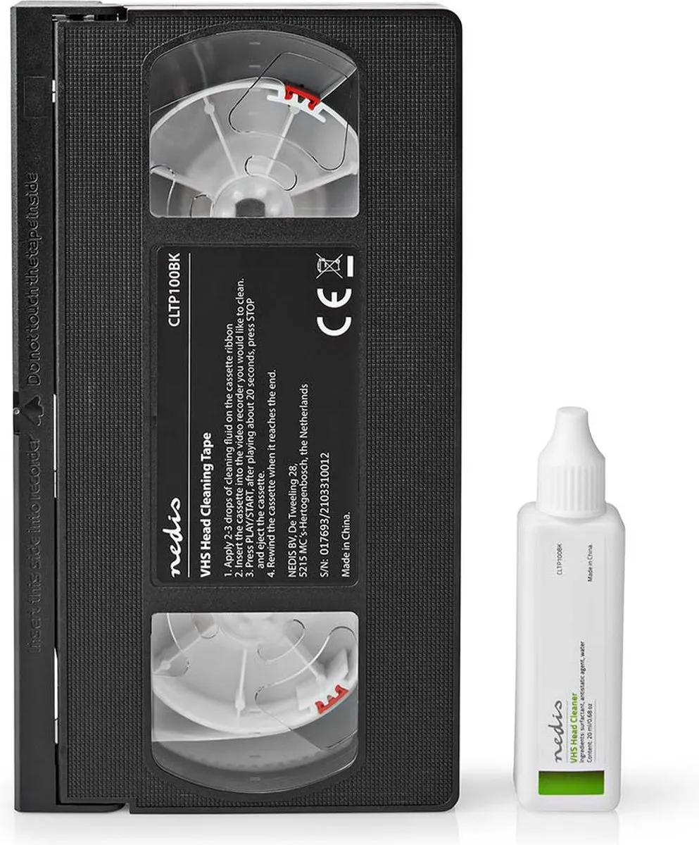Nedis VHS Reinigingscassette 20ml - Zwart