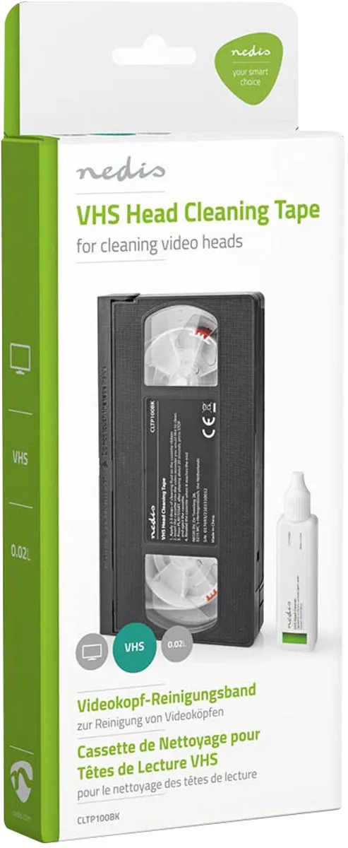 Nedis VHS Reinigingscassette 20ml - Zwart
