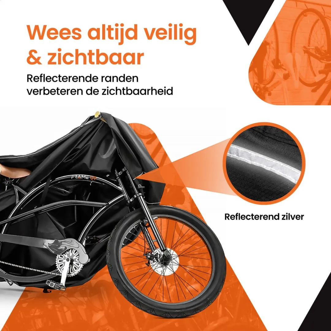 Fietshoes voor 1 of 2 Fietsen - Fiets hoes Waterdicht - Fiets beschermhoes - 420D - Elektrische fiets - Mountainbike - racefietsen - Anti-diefstal - Incl. Opbergzak