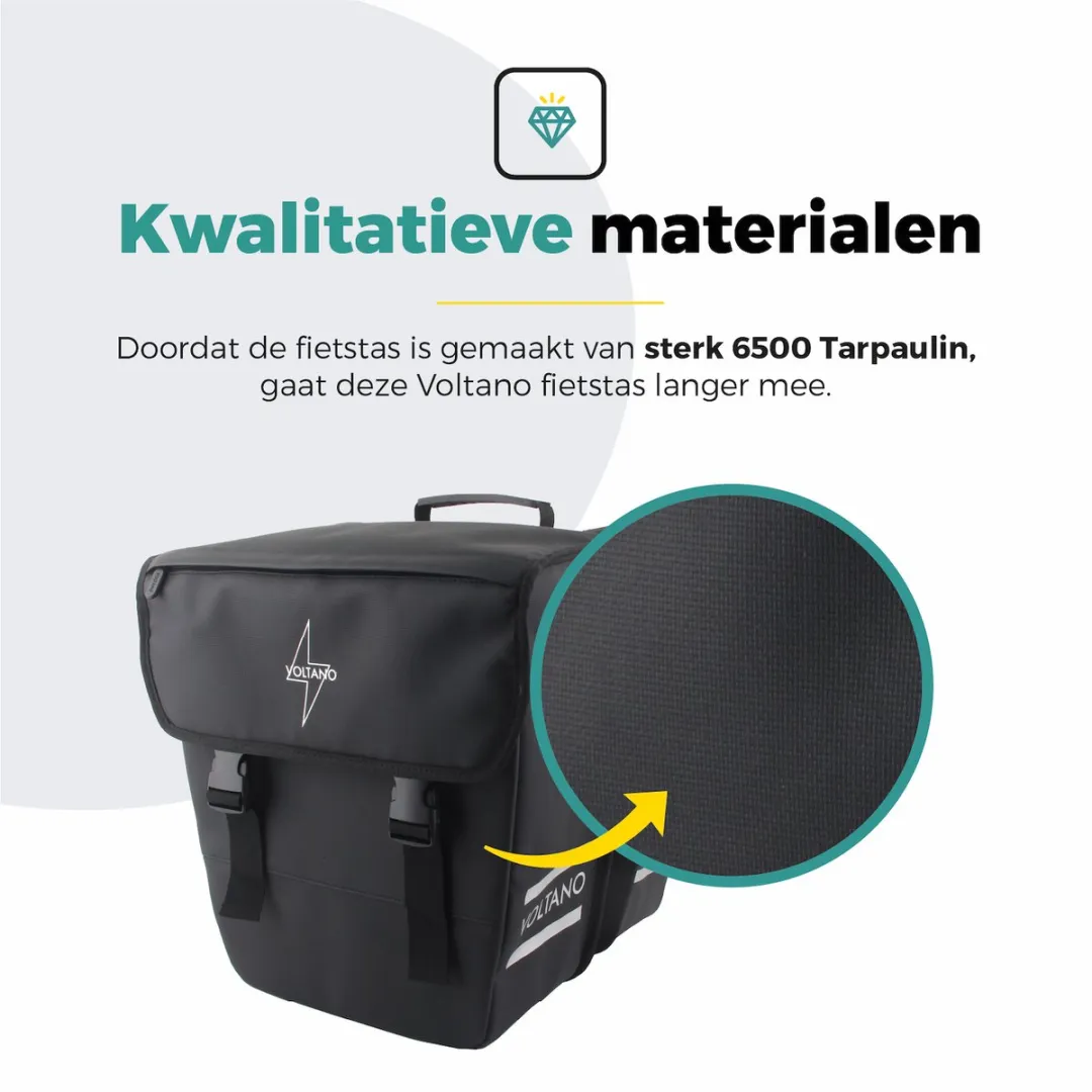 Voltano Dubbele Fietstas 40L - Zwart - afbeelding 6 van 6