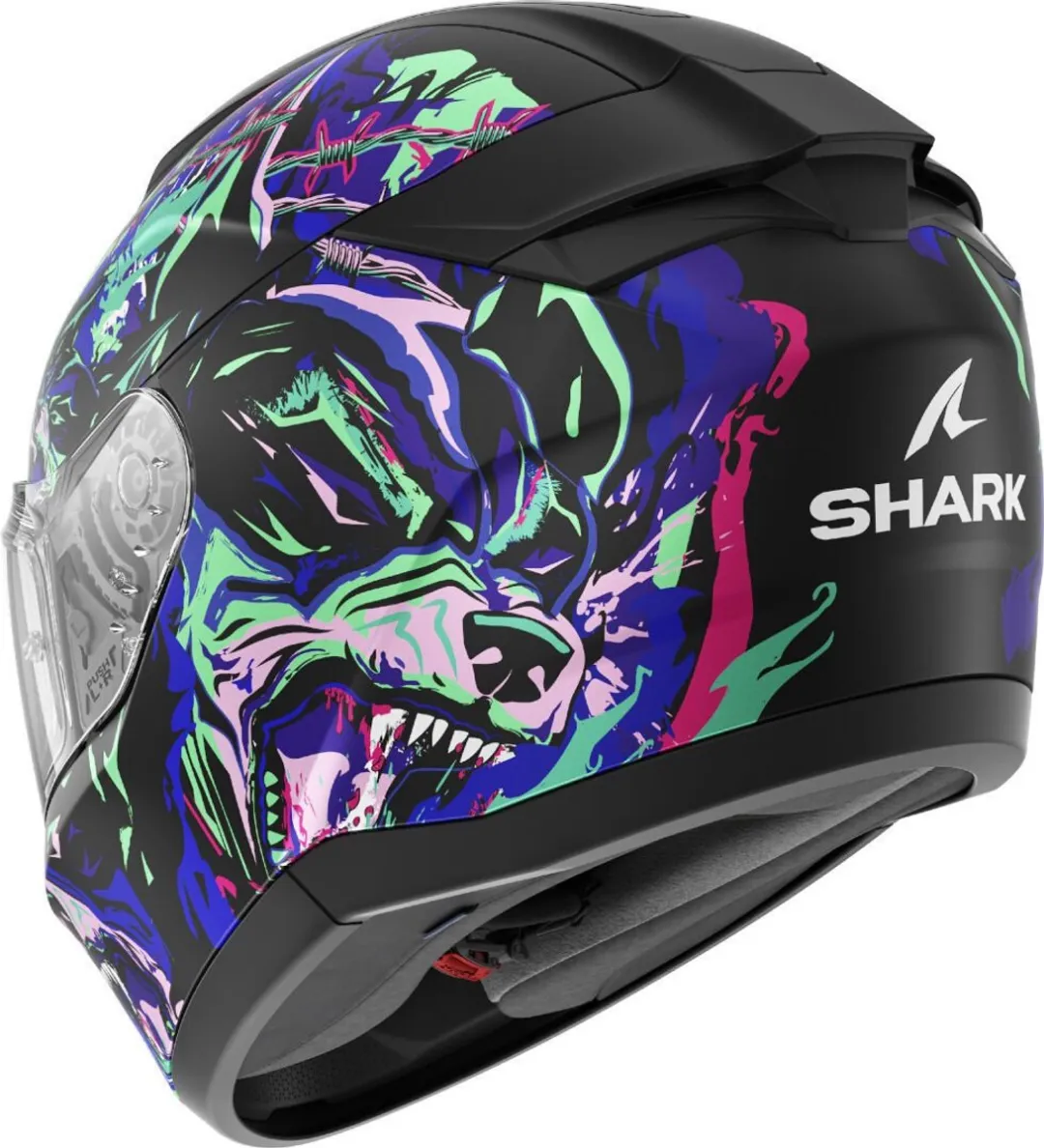 Shark Ridill 2 Raging Beast Helm - Maat L - Mat Zwart/Violet/Groen