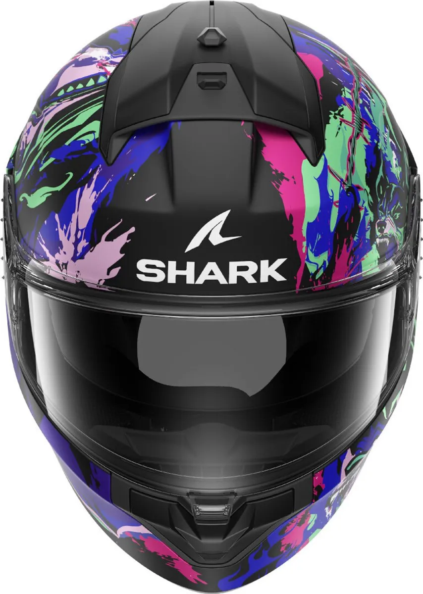 Shark Ridill 2 Raging Beast Helm - Maat L - Mat Zwart/Violet/Groen