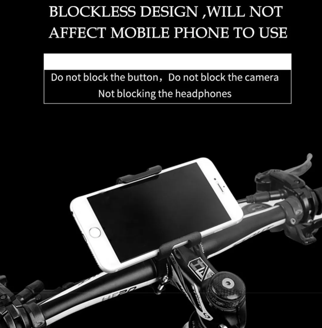 Voltano Telefoonhouder Fiets - Zwart - 360° Draaibaar - 6,8-9,2cm