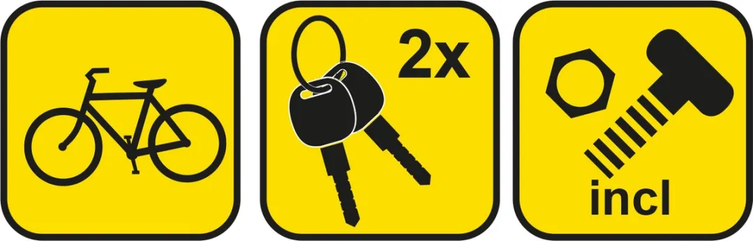 Dunlop Combinatie Fietsbeveiliging 120cm - Beugel + Kabelslot - Zwart