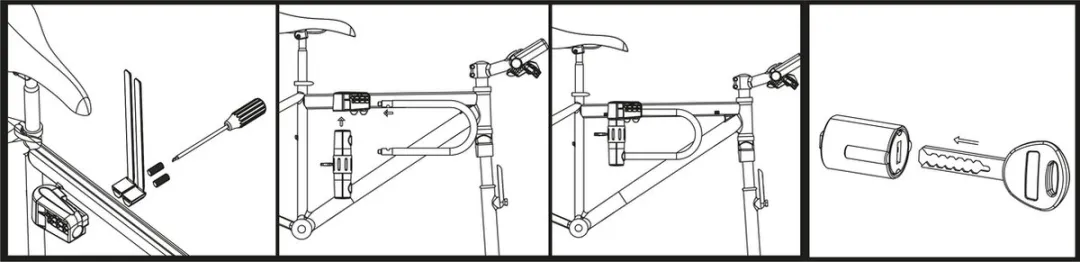 Dunlop Combinatie Fietsbeveiliging 120cm - Beugel + Kabelslot - Zwart