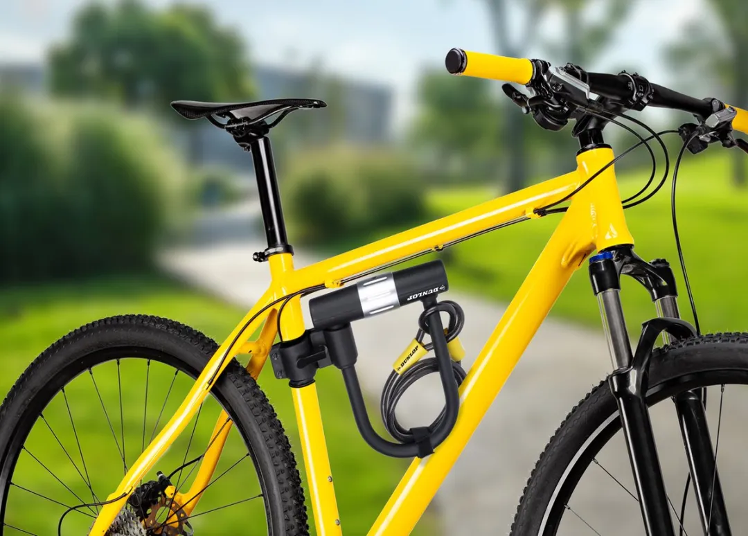 Dunlop Combinatie Fietsbeveiliging 120cm - Beugel + Kabelslot - Zwart - afbeelding 6 van 6