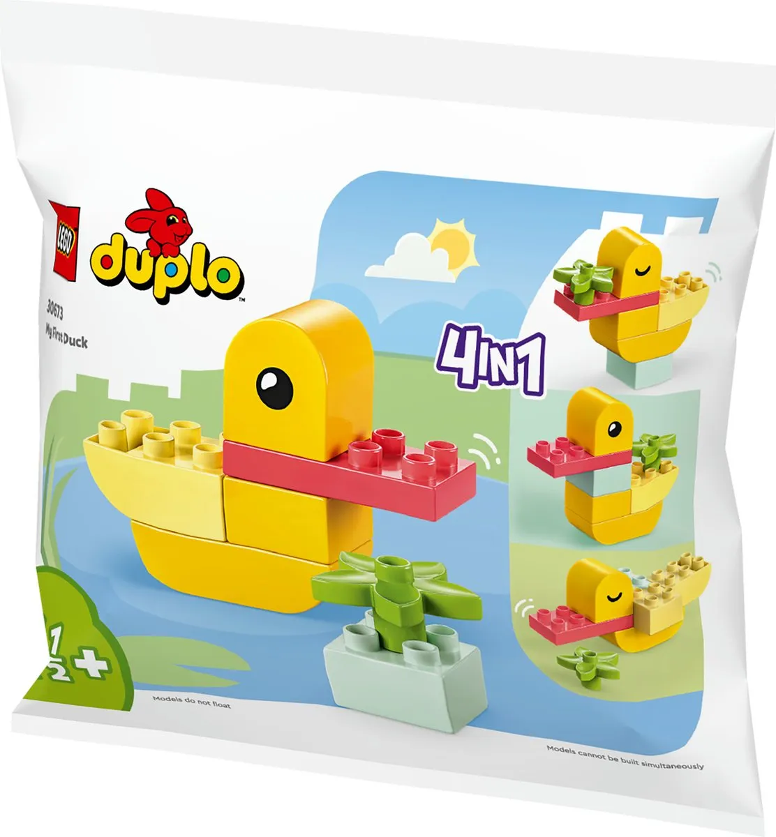 LEGO Duplo 4-in-1 Mijn Eerste Eend - 1 Stuk - Meerkleurig