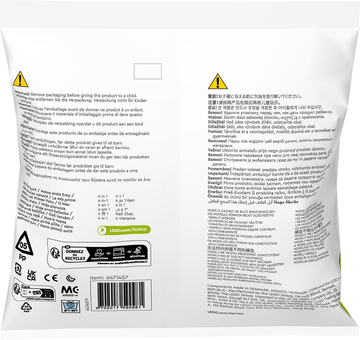 Lego 30673 Duplo 4in1 - Mijn Eerste Eend (Polybag)