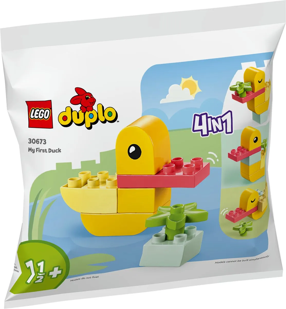 LEGO Duplo 4-in-1 Mijn Eerste Eend - 1 Stuk - Meerkleurig