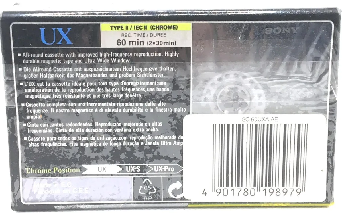 Sony UX60 Chrome Cassettebandjes 2 Stuks - Zwart