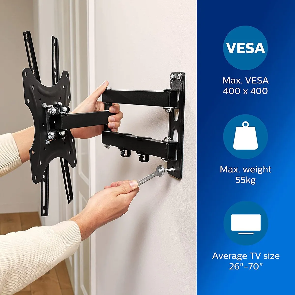 Philips SQM9232/10 TV Muurbeugel - Max. 35kg - Zwart