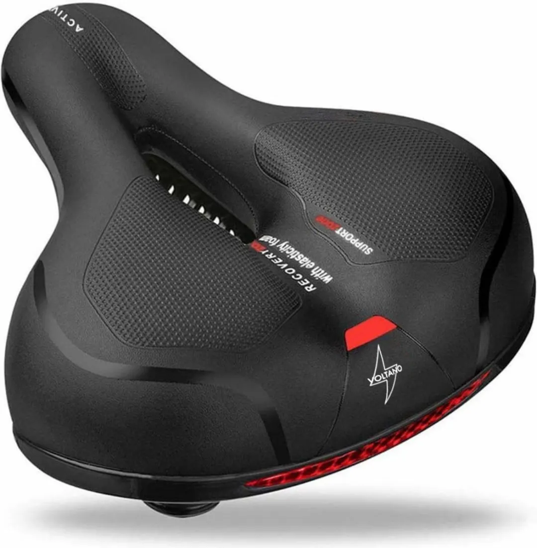 Voltano Fietszadel Gelpads Zwart/Rood