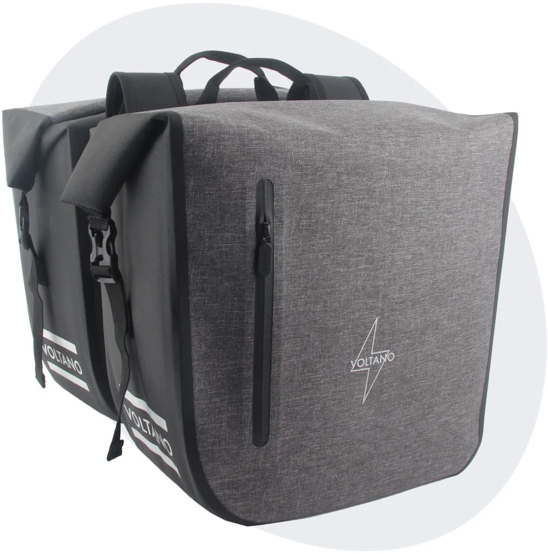 Voltano Dubbele Fietstas Rolltop Luxe E-bike 48L
