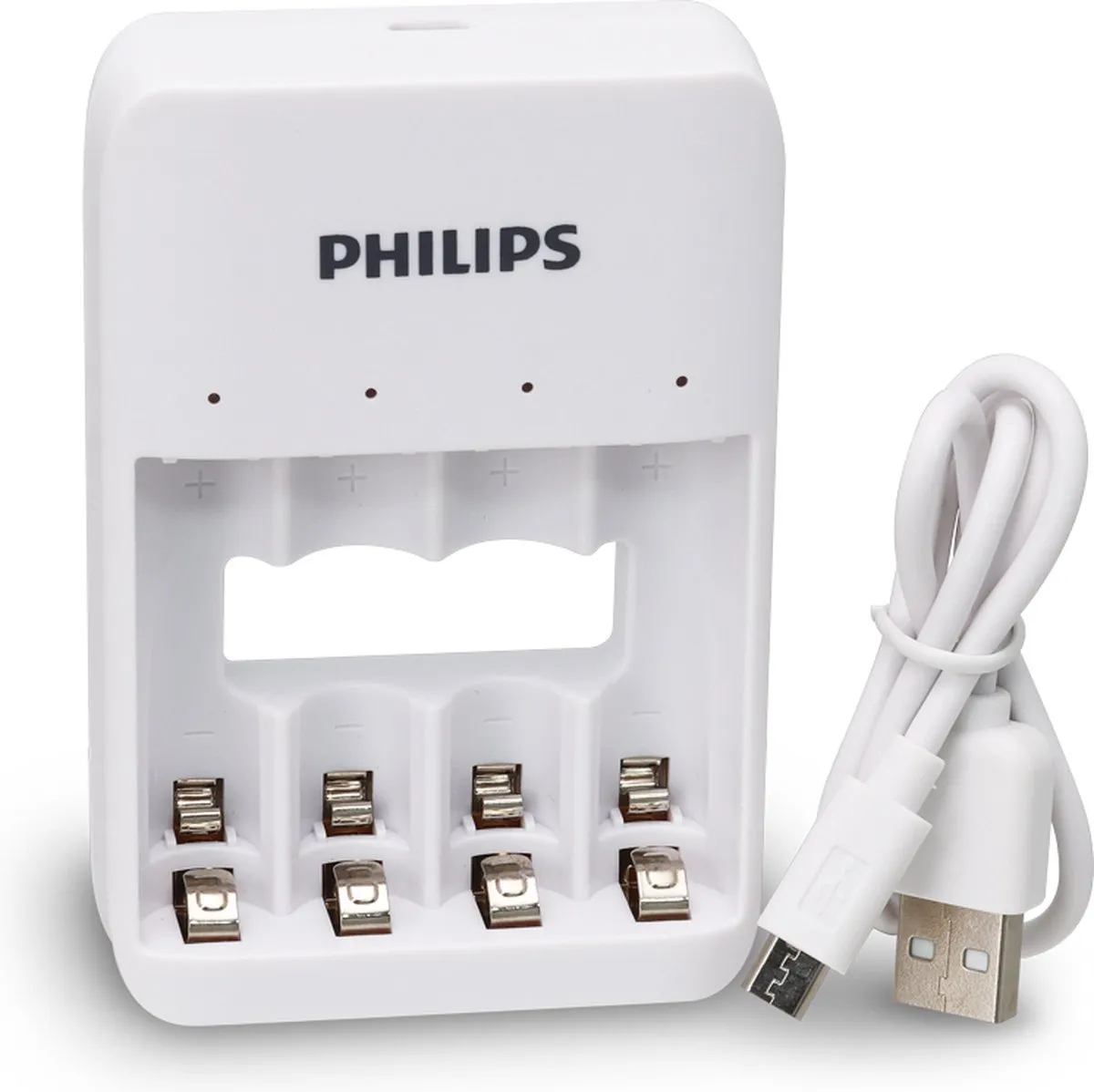 Philips AA/AAA Batterijlader - 4 Stuks - Wit