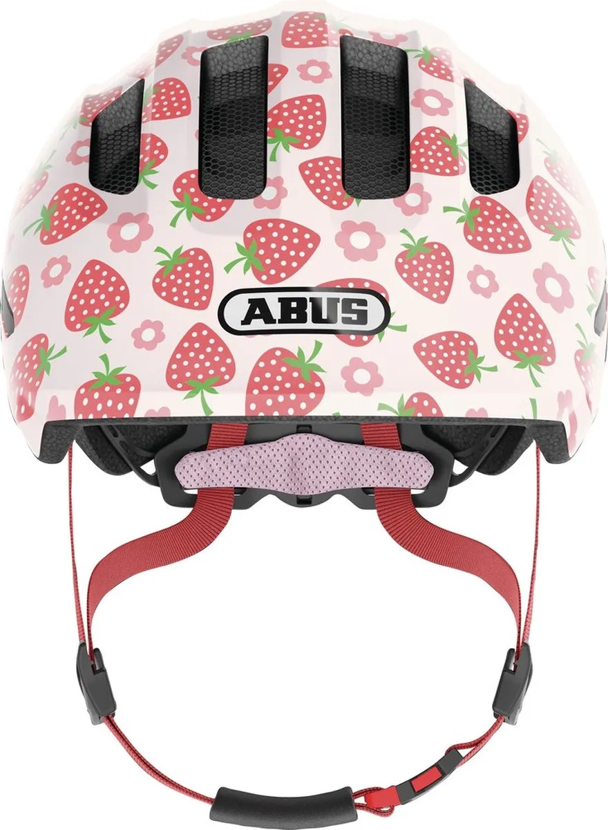 ABUS Kinderhelm Smiley 3.0 LED - M - Roze met aardbeien