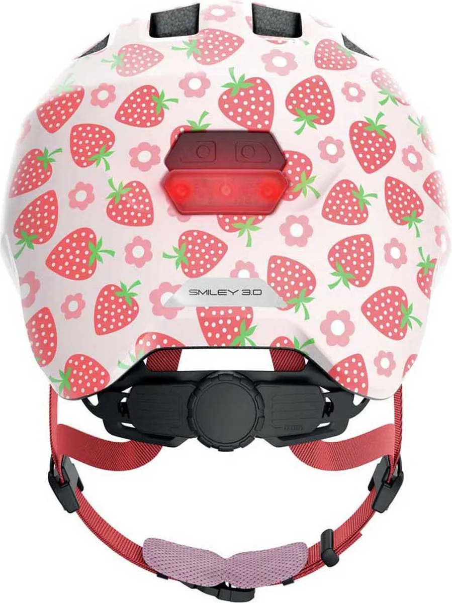 ABUS Kinderhelm Smiley 3.0 LED - M - Roze met aardbeien