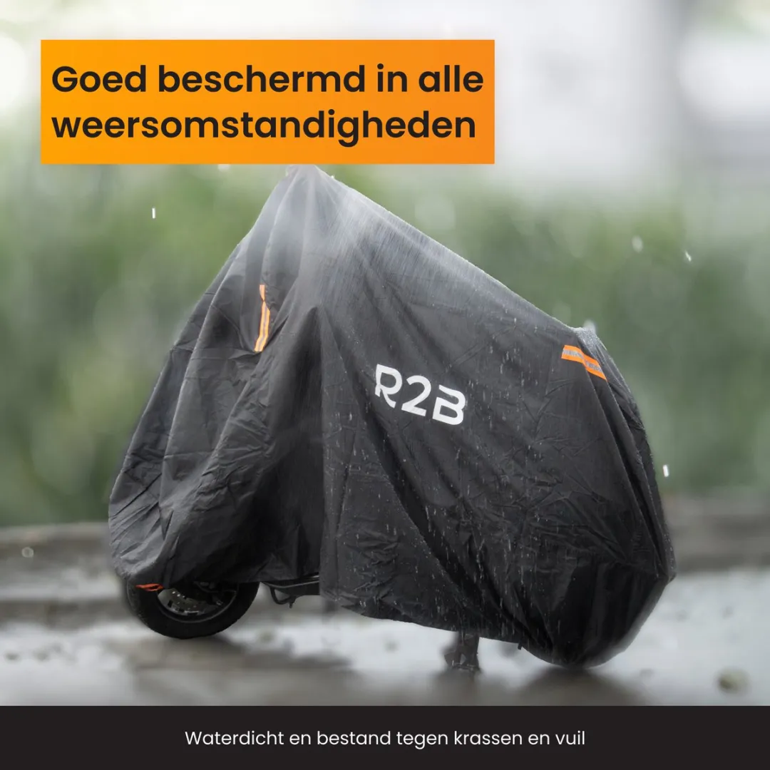 R2B Scooterhoes Waterdicht Oxford 300D XXL - Zwart/oranje