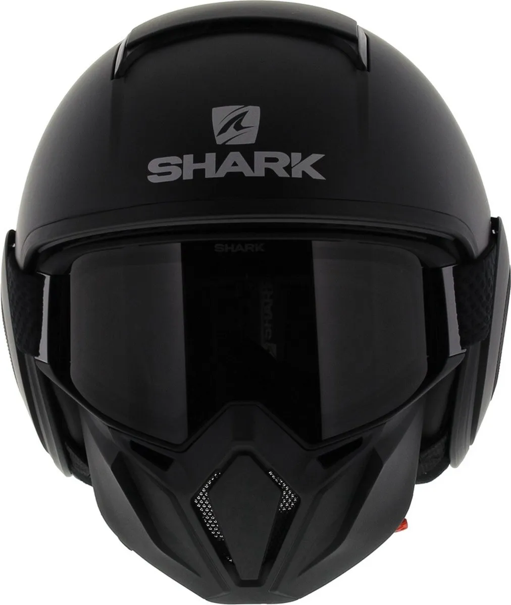 Shark Street Drak Blank Motorhelm - Mat Zwart XS
