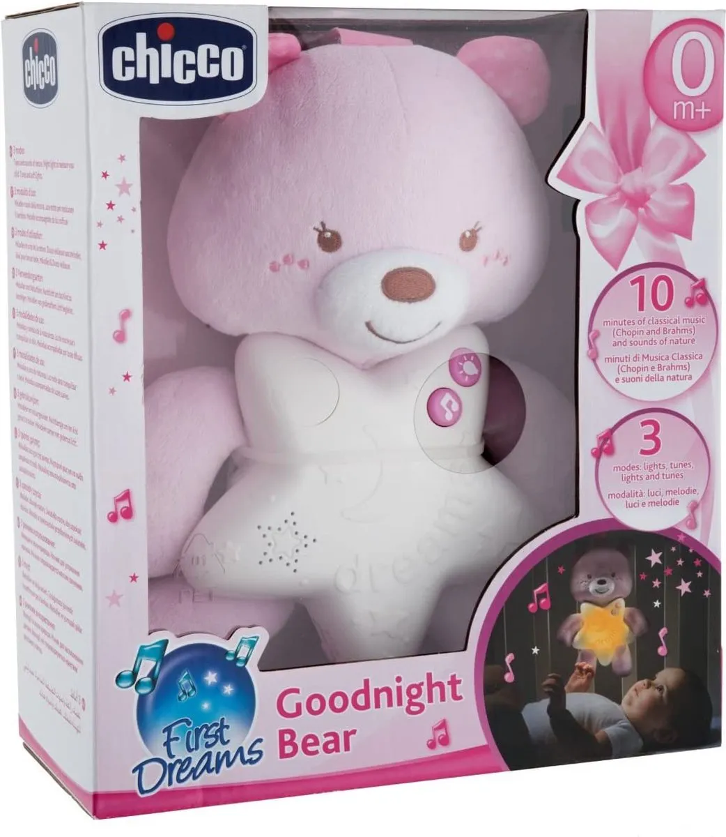 Waaklampje Goedenacht Beer Roze First Dreams