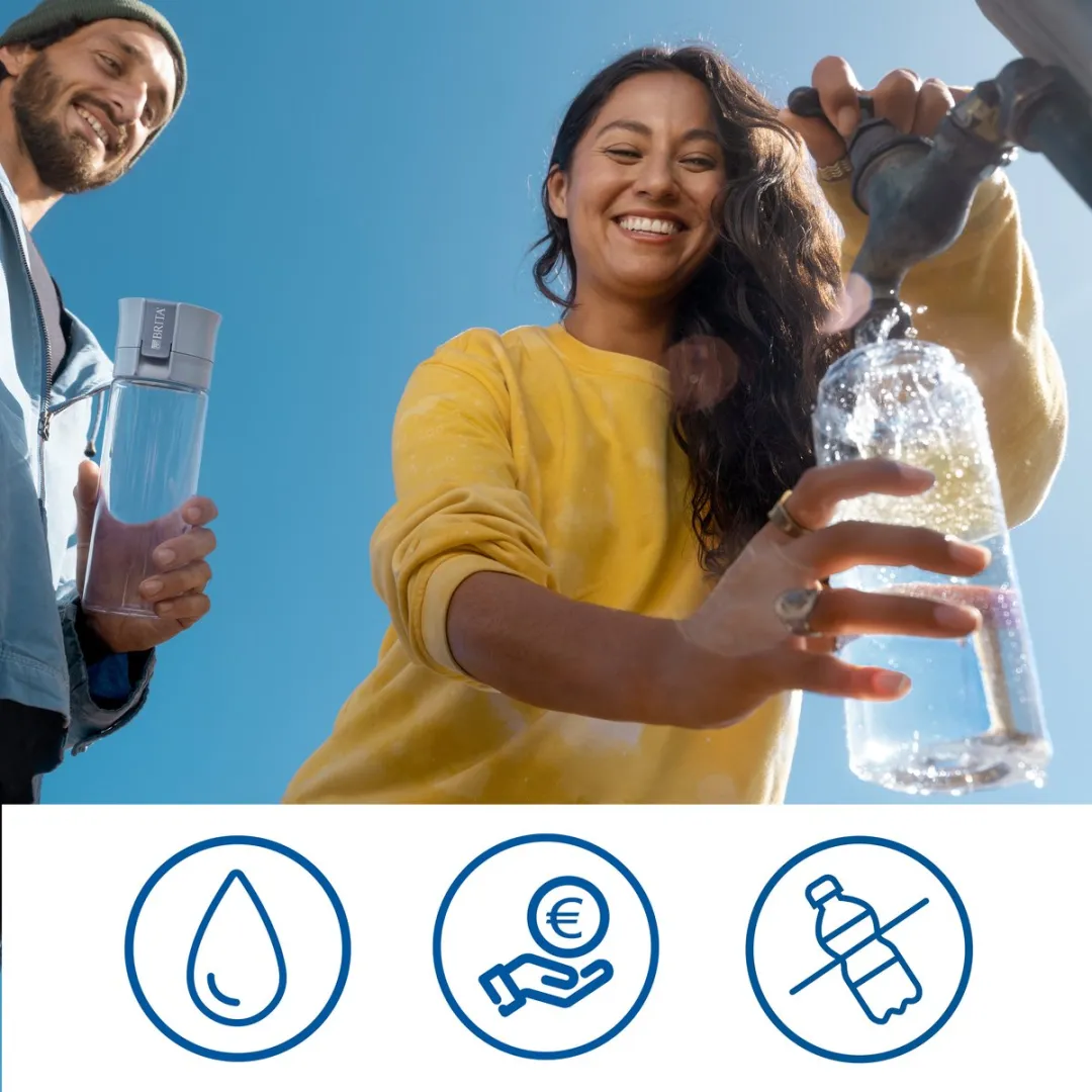 BRITA Vital Waterfilterfles 0,6L Lichtblauw - 2x MicroDisc