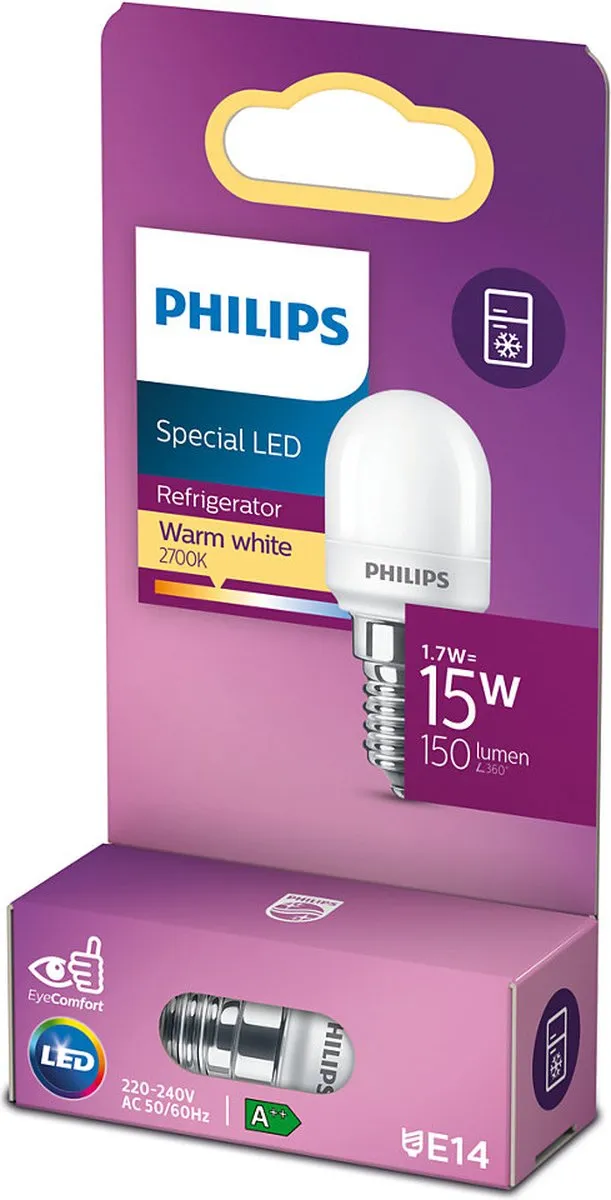 Philips LED Koelkastlamp E14 1.7W 150lm - 6 Stuks