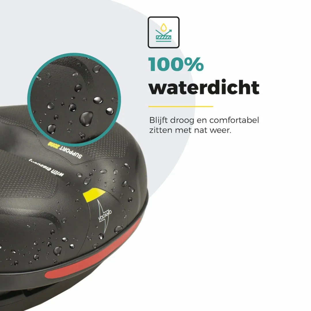 Voltano Fietszadel Gel - Zwart/Geel - Unisex