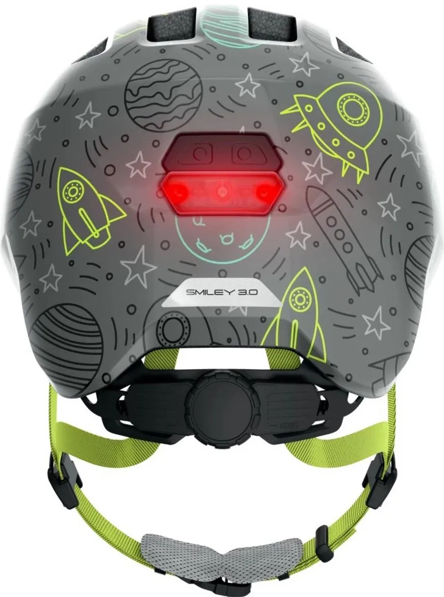 ABUS Smiley 3.0 LED Fietshelm M - Grijs Ruimtepatroon - afbeelding 2 van 6