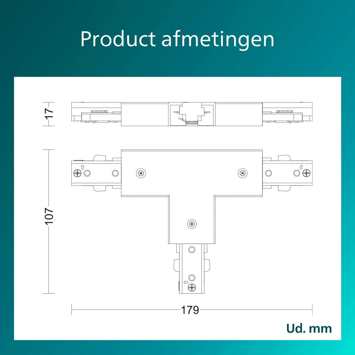 Philips EasyLink T-vormige Connector - Railverlichting - Zwart