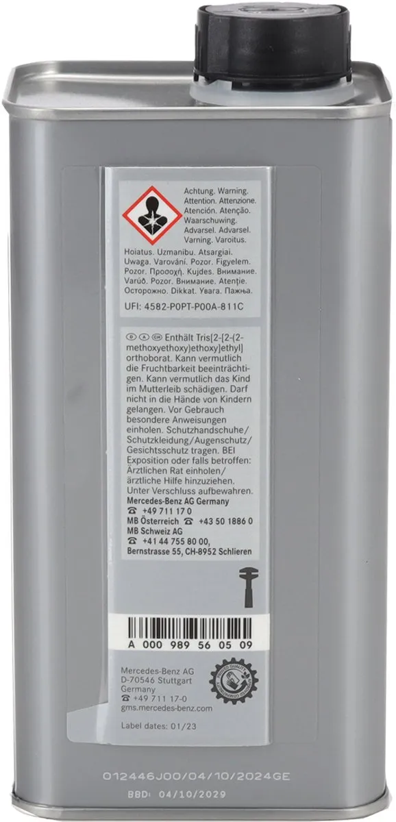 Mercedes Brake Fluid DOT 4 plus MB 331.0 1L - Goud
