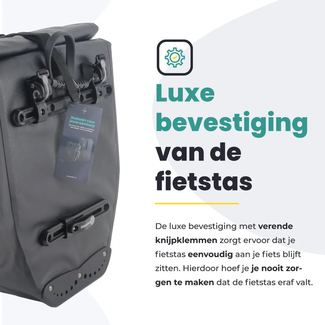 Voltano Luxe Fietstas Greek 28L - Zwart met motief