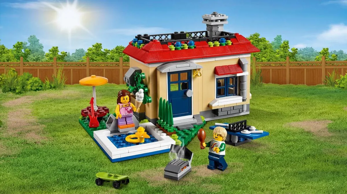 LEGO Creator 31067 Vakantie aan het Zwembad - 356 Stukken - Geel