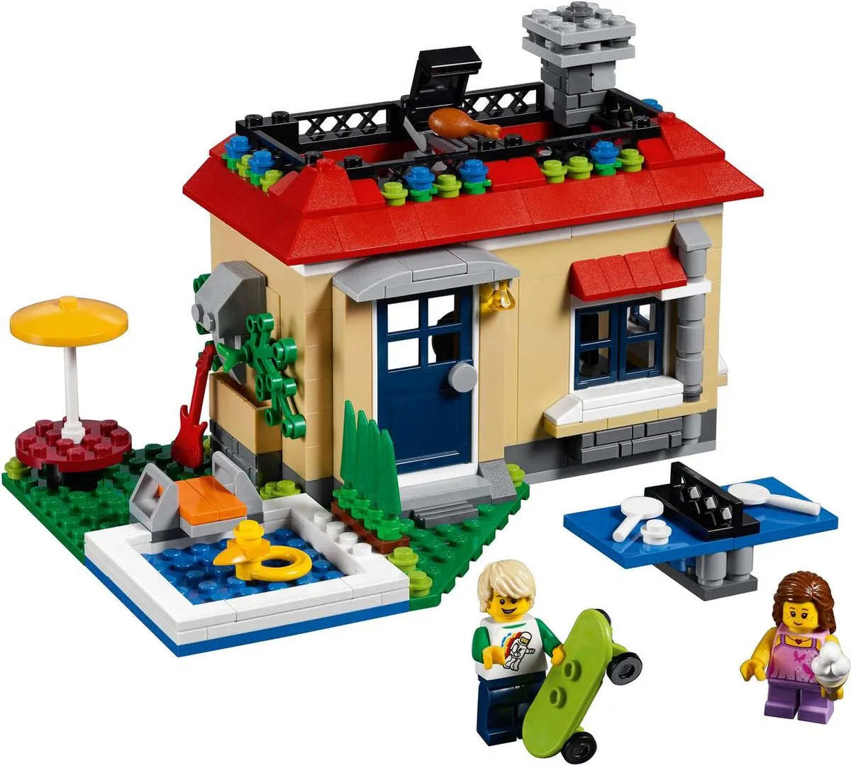 LEGO Creator 31067 Vakantie aan het Zwembad - 356 Stukken - Geel