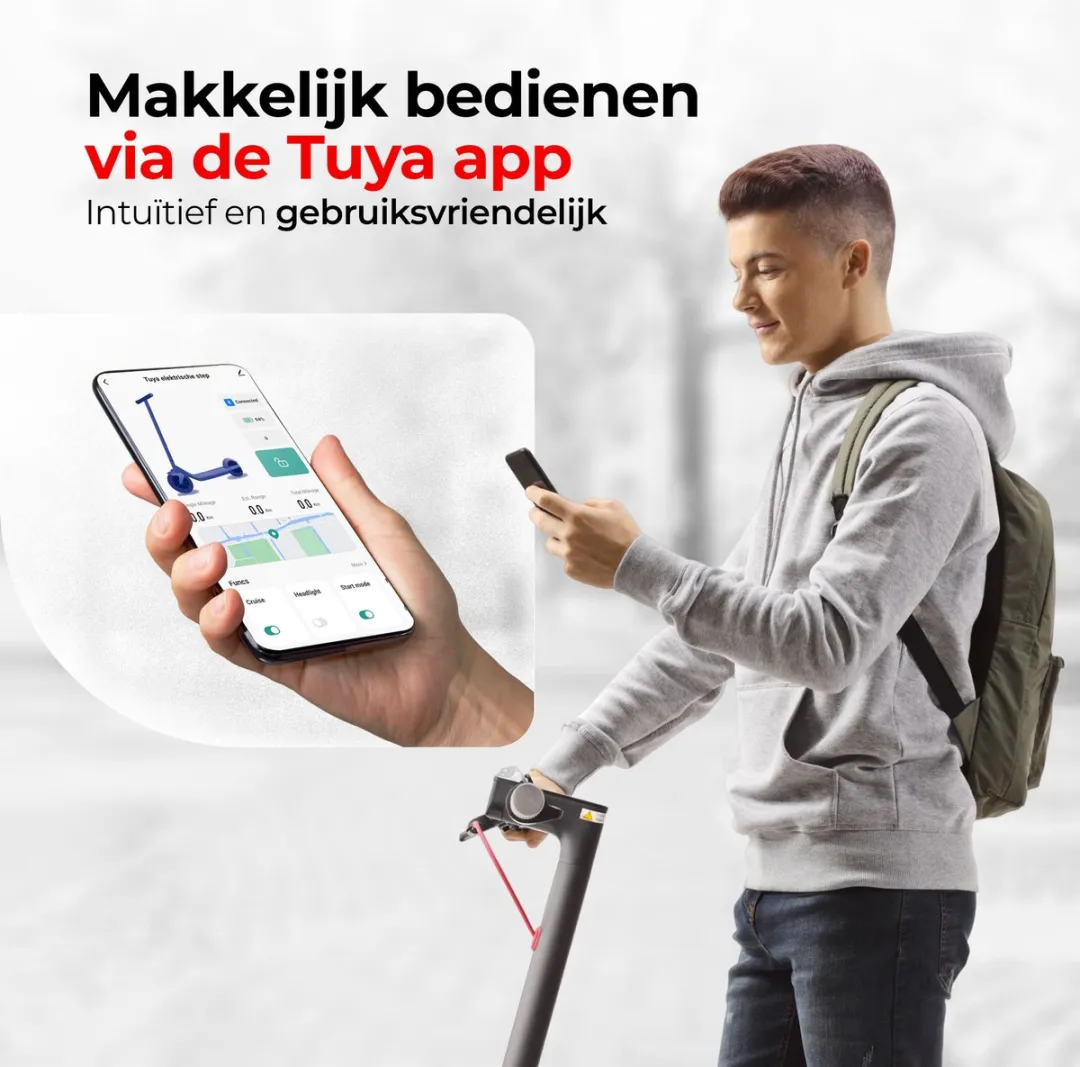 Tuya Stay-on - Elektrische Step - Krachtige 350W Motor - Stuur tas - Snelheid tot 25km/h - Bereik tot 30km - Compact Inklapbaar - Inclusief Smart-App